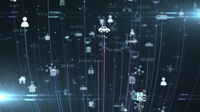 Digital connected network nodes Internet of things IOT cloud computing