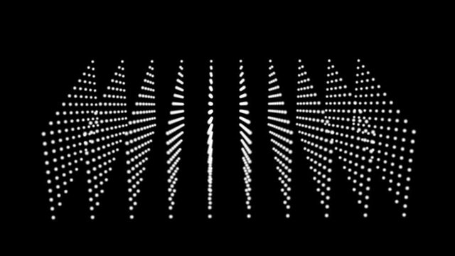 animation of white dots rotating on black background