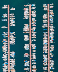 Aerial view of boats from above