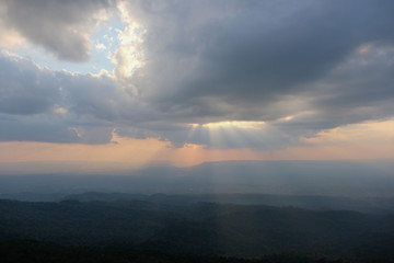 sunset over mountain