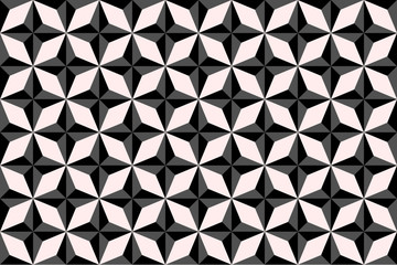 Seamless geometric abstract polygon background in black and white color.