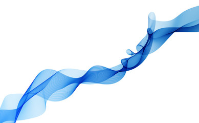 Abstract blue wave on a white background. Vector illustration EPS 10.