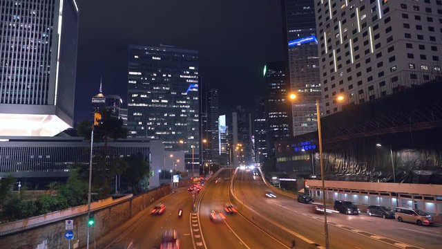 Hyper lapse of Busy traffic at night