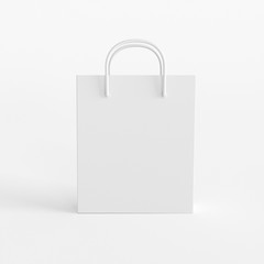 White shopping bag isolated in white background.