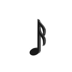 Black music score isolated with white background. 3d rendering - illustration.