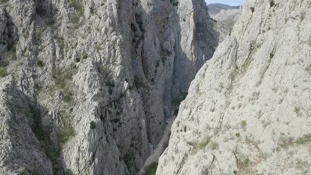 Aerial panoramic view of scenic Samarske Stijene mountains at Mrkopalj, Croatia