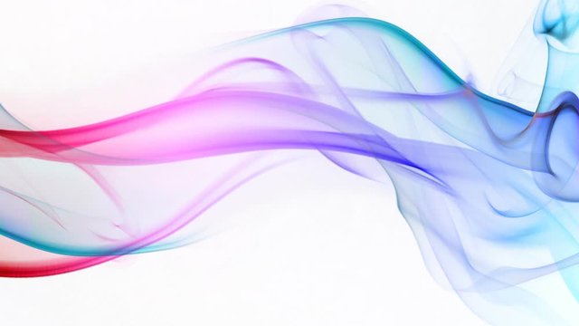 Abstract multi color smoke on white screen