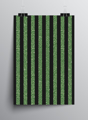 Sequins party green poster parallel vertical lines