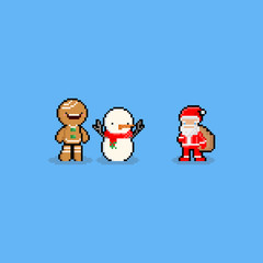 Obraz premium Pixel art cartoon christmas character.8bit.