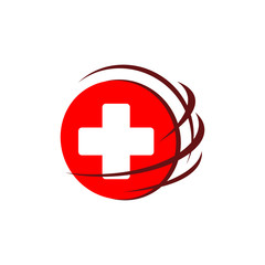 Health care red cross medical logo design logo vector template illustration