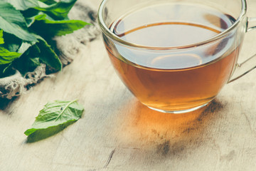 cup of herbal tea with peppermint