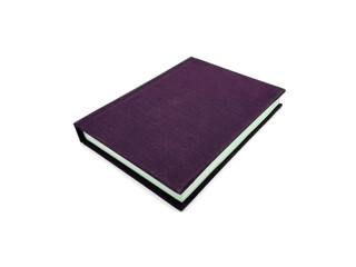 Dark blue book on white background
