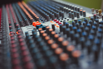 Fototapeta premium Sound music control panel for concert in the hall.