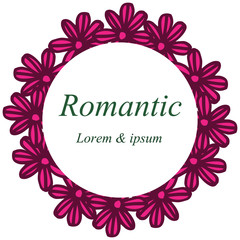 Seamless wreath frame background, template for greeting card romantic. Vector