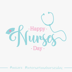 Lettering Happy Nurses Day for International Nurses Day background