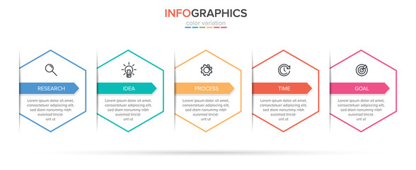 Infographic design with icons and 5 options or steps. Thin line vector. Infographics business concept. Can be used for info graphics, flow charts, presentations, web sites, banners, printed materials.