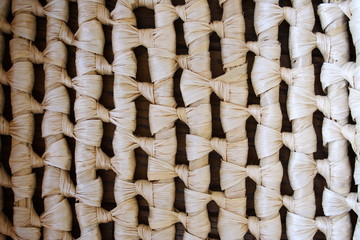 Background material. Surface of a natural materials laundry basket.. Beige, white, blown, ivory color.