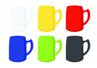 coffee cup Multi color on white background illustration vector
