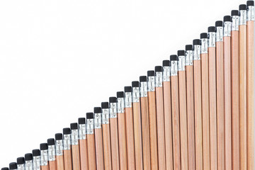 Wood pencil place graphed on white background, Isolate Pencil place Step .