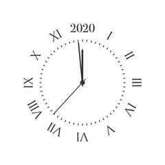 New Year 2020 countdown. Clock with 2020 countdown midnight