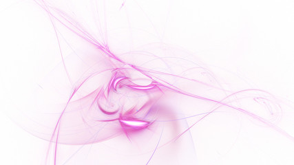 Abstract transparent pink crystal shapes. Fantasy light background. Digital fractal art. 3d rendering.