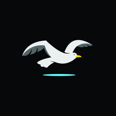 seagull logo simple cartoon bird of the sea icon idea