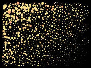 Falling confetti on black background.