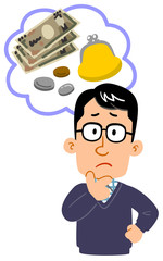 手書き風の感情や数字のアイコン吹き出しつき　モノクロ　白抜き