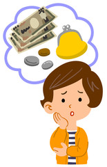 手書き風の感情や数字のアイコン吹き出しつき　モノクロ　ベタ塗り