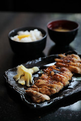 japanese food , Chicken teriyoki with rice