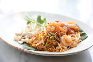 Thai food padthai fried noodle with shrimp , local food