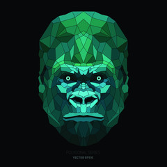 Hipster animal polygonal gorilla face. Triangle animal © Sunny Whale