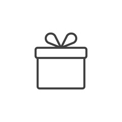 Gift box line icon. linear style sign for mobile concept and web design. Christmas gift box outline vector icon. Symbol, logo illustration. Vector graphics