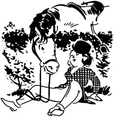 Fototapeta premium Girl Fallen From Horse