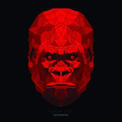 Hipster animal polygonal gorilla face. Triangle animal © Sunny Whale