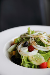 Caesar Salad on wood background