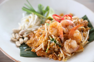Thai food padthai fried noodle with shrimp , local food