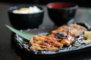 japanese food , Chicken teriyoki with rice