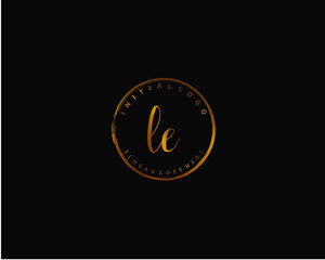 LE Initial letter logo template vector