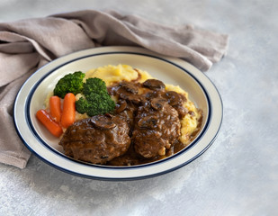 Salisbury Steak (patties) with Mushrooms.