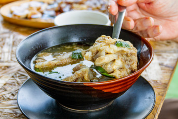 traditiona thai muslim beef soup - halal food in thailand.