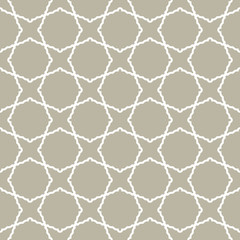 Obraz premium Seamless vector white ornament in arabian style. Geometric abstract beige and white background. Pattern for wallpapers and backgrounds