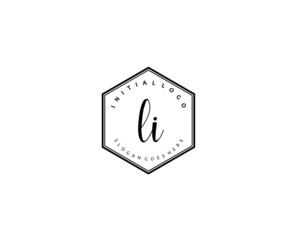 LI Initial letter logo template vector