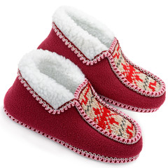 Cozy home slippers isolated on a white background.