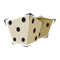Vector illustration of two dice