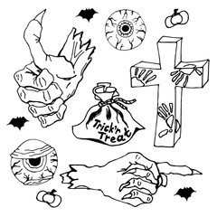 Set of Halloween objects. Trick'r Treat