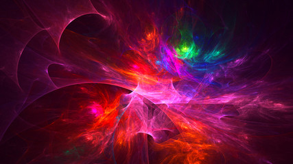 3D rendering multicolored abstract fractal