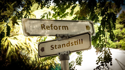 Street Sign to Reform versus Standstill