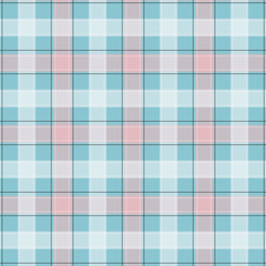 Light blue Gingham pattern. Texture from squares for - plaid, tablecloths, clothes, shirts, dresses, paper, bedding, blankets, quilts and other textile products. Vector illustration EPS 10
