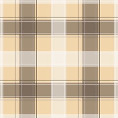 Light brown Gingham pattern. Texture from squares for - plaid, tablecloths, clothes, shirts, dresses, paper, bedding, blankets, quilts and other textile products. Vector illustration EPS 10